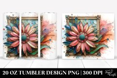 Wooden Gerbera Watercolor Clipart 20 Oz Tumbler Product Image 1