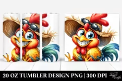 Funny Rooster with Sun Hat | 20 oz Tumbler Product Image 1
