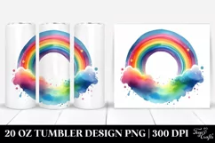 Colorful Simple Watercolor Vibrant Rainbow | 20 oz Tumbler Product Image 1