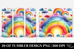 Vibrant Watercolor Rainbow | 20 oz Tumbler Product Image 1