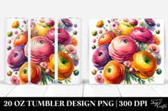 Colorful Watercolor Bouquet with Lily | 20 Oz Tumbler Product Image 1