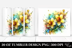 Colorful Stained Daffodil Splash | 20 Oz Tumbler Product Image 1