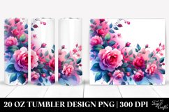 Vibrant Horizontal Frame with Pink Roses | 20 oz Tumbler Product Image 1