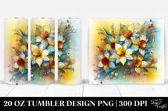 Colorful Stained Daffodil Splash | 20 Oz Tumbler Product Image 1