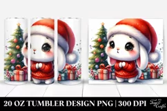 Enthusiastic Baby Bunny for Christmas, Transparent 20 Oz Product Image 1