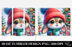 Enthusiastic Baby Bunny for Christmas, Transparent 20 Oz Product Image 1