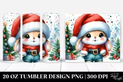 Enthusiastic Baby Bunny for Christmas, Transparent 20 Oz Product Image 1