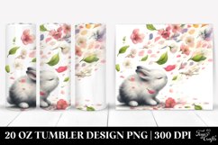 Watercolor Rabbit Spring Wind | 20 Oz Tumbler Product Image 1