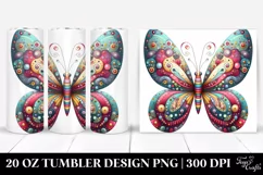 Colorful Whimsical Butterfly | 20 oz Tumbler Product Image 1