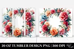 Vibrant Floral Frame Carnation Tumbler | 20 oz Tumbler Product Image 1