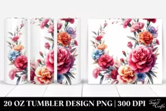 Vibrant Floral Frame Carnation Tumbler | 20 oz Tumbler Product Image 1
