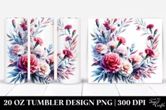 Vibrant Floral Frame Carnation Tumbler | 20 oz Tumbler Product Image 1