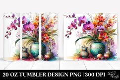 Vibrant Colorful Watercolor Vase | 20 Oz Tumbler Product Image 1