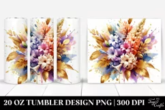 Abstract Vibrant Bouquet with Hyacinth | 20 oz Tumbler Product Image 1