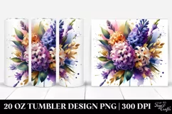 Abstract Vibrant Bouquet with Hyacinth | 20 oz Tumbler Product Image 1