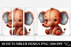 Vibrant Baby Elephant Plush | 20 oz Tumbler Product Image 1