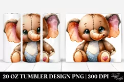 Vibrant Baby Elephant Plush | 20 oz Tumbler Product Image 1