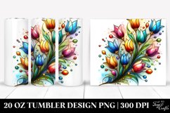 Colorful Stained Tulip Splash | 20 Oz Tumbler Product Image 1