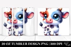 Cute Baby Cow Watercolor Drawing | 20 oz Tumbler Product Image 1