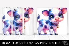 Cute Baby Cow Watercolor Drawing | 20 oz Tumbler Product Image 1