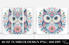 Pastel Owl Floral | 20 oz Tumbler Product Image 1