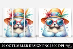 Cute Baby Walrus Sunglasses | 20 oz Tumbler Product Image 1