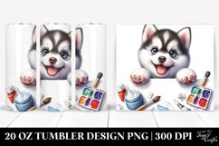 Cute Baby Siberian Husky Watercolor Tumbler | 20 Oz Product Image 1