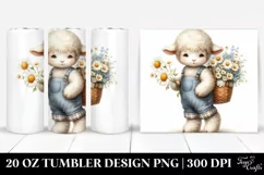 Whimsical Baby Lamb Daisy | 20 Oz Tumbler Product Image 1