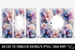 Shiny Delphinium Watercolor Clipart 20 Oz Tumbler Product Image 1