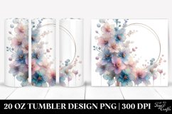 Shiny Delphinium Watercolor Clipart 20 Oz Tumbler Product Image 1