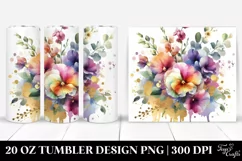 Vibrant Bouquet with Gold Foil | 20 oz Tumbler Product Image 1