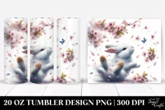 Watercolor Rabbit Spring Petals | 20 Oz Tumbler Product Image 1