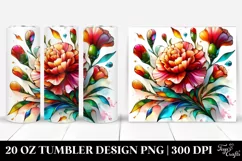 Colorful Stained Carnation Splash | 20 Oz Tumbler Product Image 1