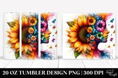 Vibrant Sunflower Seal Watercolor | 20 oz Tumbler Product Image 1