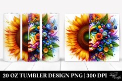 Vibrant Sunflower Seal Watercolor | 20 oz Tumbler Product Image 1