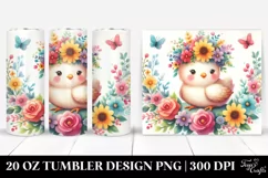 Cartoon Chicken Flower Tumbler Product Image 1