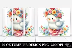 Cartoon Chicken Flower Tumbler Product Image 1