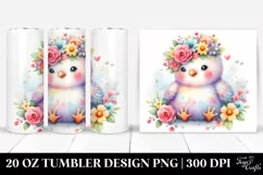 Cartoon Chicken Flower Tumbler Product Image 1