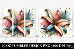Pastel Wooden Stained Lily Tumbler | 20 oz Tumbler Product Image 1