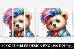 Cute Baby Bear Posing with Cool Haircut, High-Res 20 Oz Product Image 1