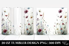 Watercolor Wild Flowers Centered | 20 oz Tumbler Product Image 1