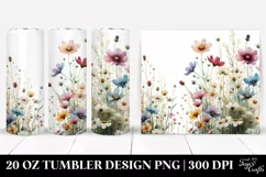 Watercolor Wild Flowers Centered | 20 oz Tumbler Product Image 1