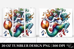 Dancing Mermaid Watercolor Drawing | 20 oz Tumbler Product Image 1