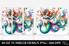 Dancing Mermaid Watercolor Drawing | 20 oz Tumbler Product Image 1