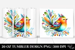 Vibrant Whimsical Bird | 20 Oz Tumbler Product Image 1