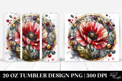 Stained Poppy with Metallic Elements | 20 Oz Tumbler Product Image 1