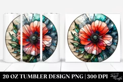 Stained Poppy with Metallic Elements | 20 Oz Tumbler Product Image 1