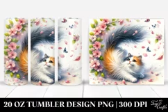 Cat Tumbling Spring Petals | 20 Oz Tumbler Product Image 1