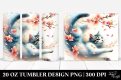Pastel Cat Tumbling Spring Petals | 20 Oz Tumbler Product Image 1
