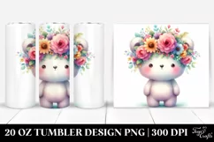 Cartoon Bear Flower Tumbler Product Image 1